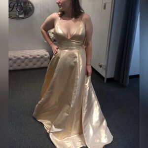 Sherri Hill Gold Prom Dress Size 12